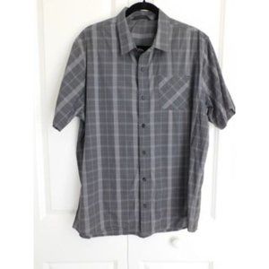 Travis Mathew Men's Button Front Grey Plaid Shirt XL